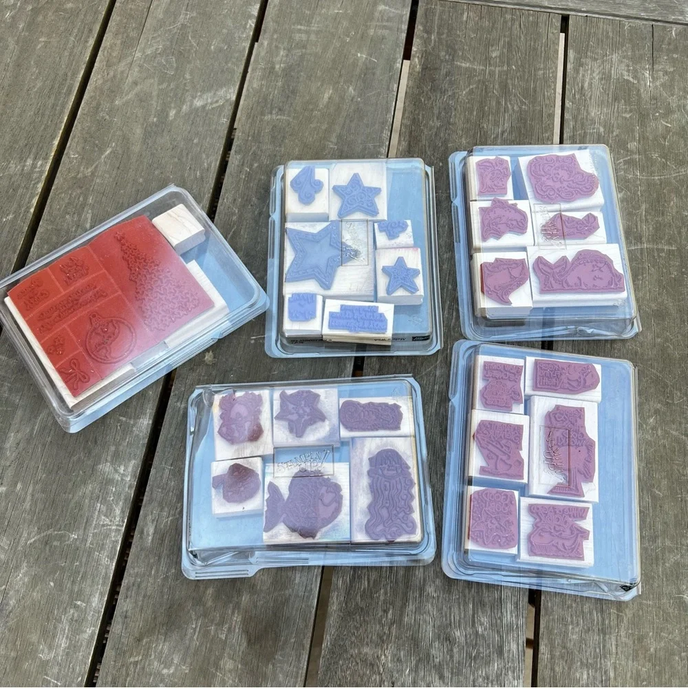 Vintage Early 2000s Stampin' Up Stamp Bundle of Five Sets New and Used Stamps